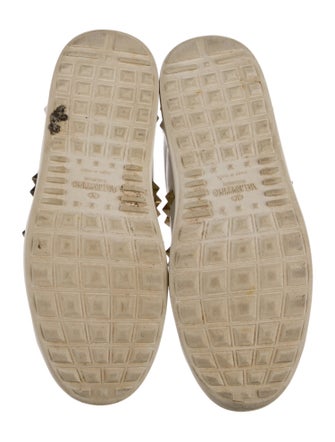 Valentino Rockstud Accents Leather Sneakers