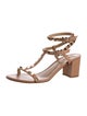 Valentino Rockstud Accents Leather T-Strap Sandals