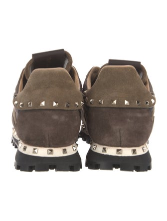 Valentino Rockstud Accents Suede Sneakers