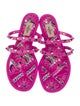 Valentino Rockstud Accents Rubber T-Strap Sandals