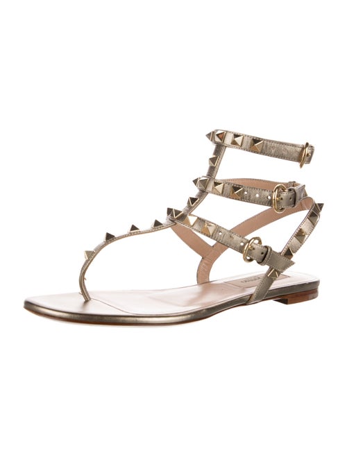 Valentino Rockstud Accents Patent Leather Flats