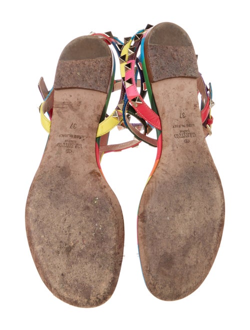 Valentino Rockstud Accents Leather Gladiator Sandals
