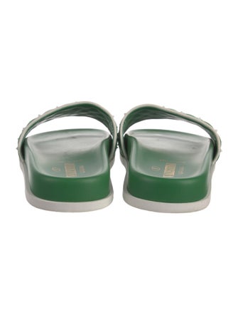 Valentino Rockstud Accents Leather Slides