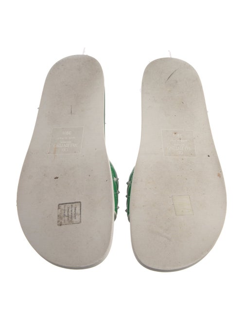 Valentino Rockstud Accents Leather Slides