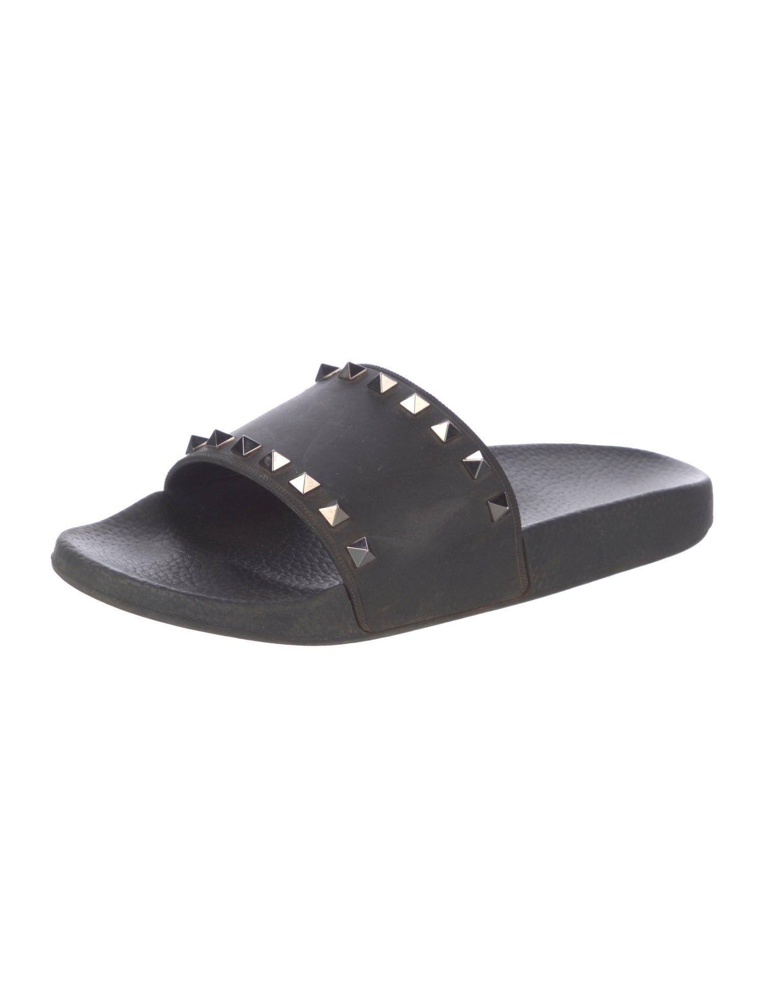 Valentino Rockstud Accents Rubber Slides