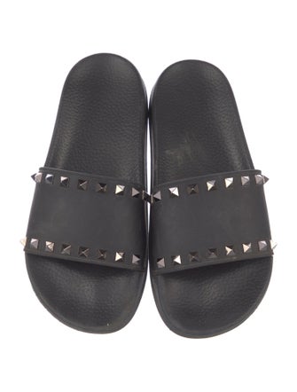 Valentino Rockstud Accents Rubber Slides