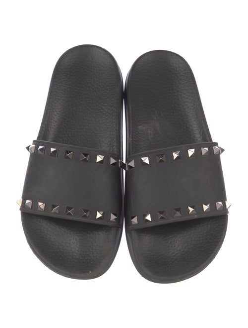 Valentino Rockstud Accents Rubber Slides