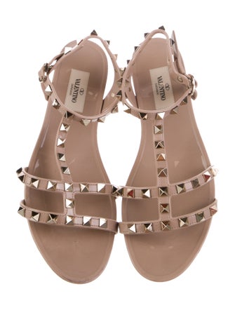 Valentino Rockstud Accents PVC Gladiator Sandals