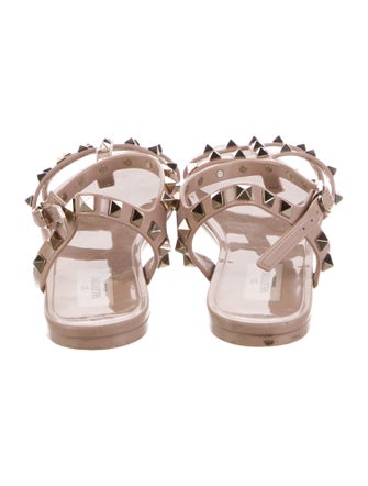Valentino Rockstud Accents PVC Gladiator Sandals