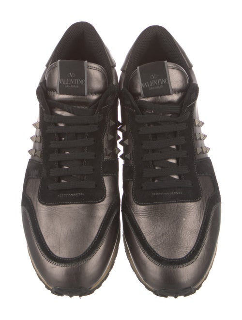 Valentino Rockstud Accents Leather Sneakers