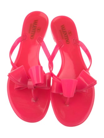 Valentino Rubber Bow Accents Slides