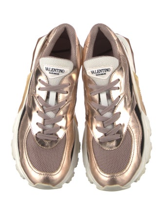 Valentino Leather Mesh Accents Chunky Sneakers