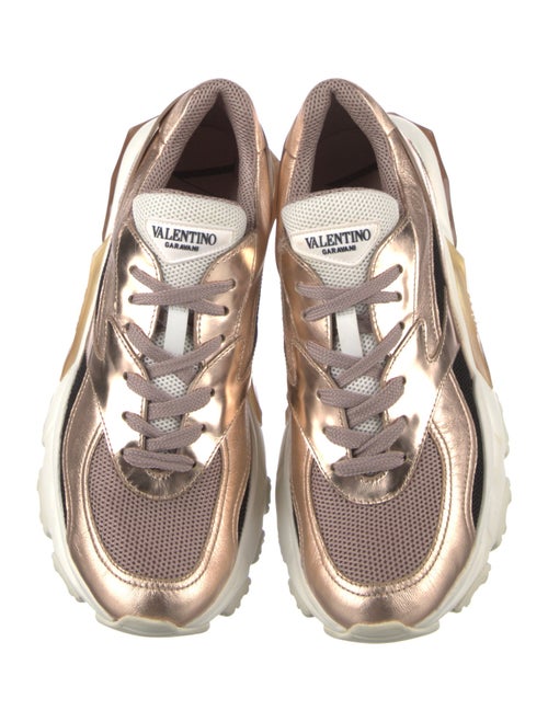 Valentino Leather Mesh Accents Chunky Sneakers