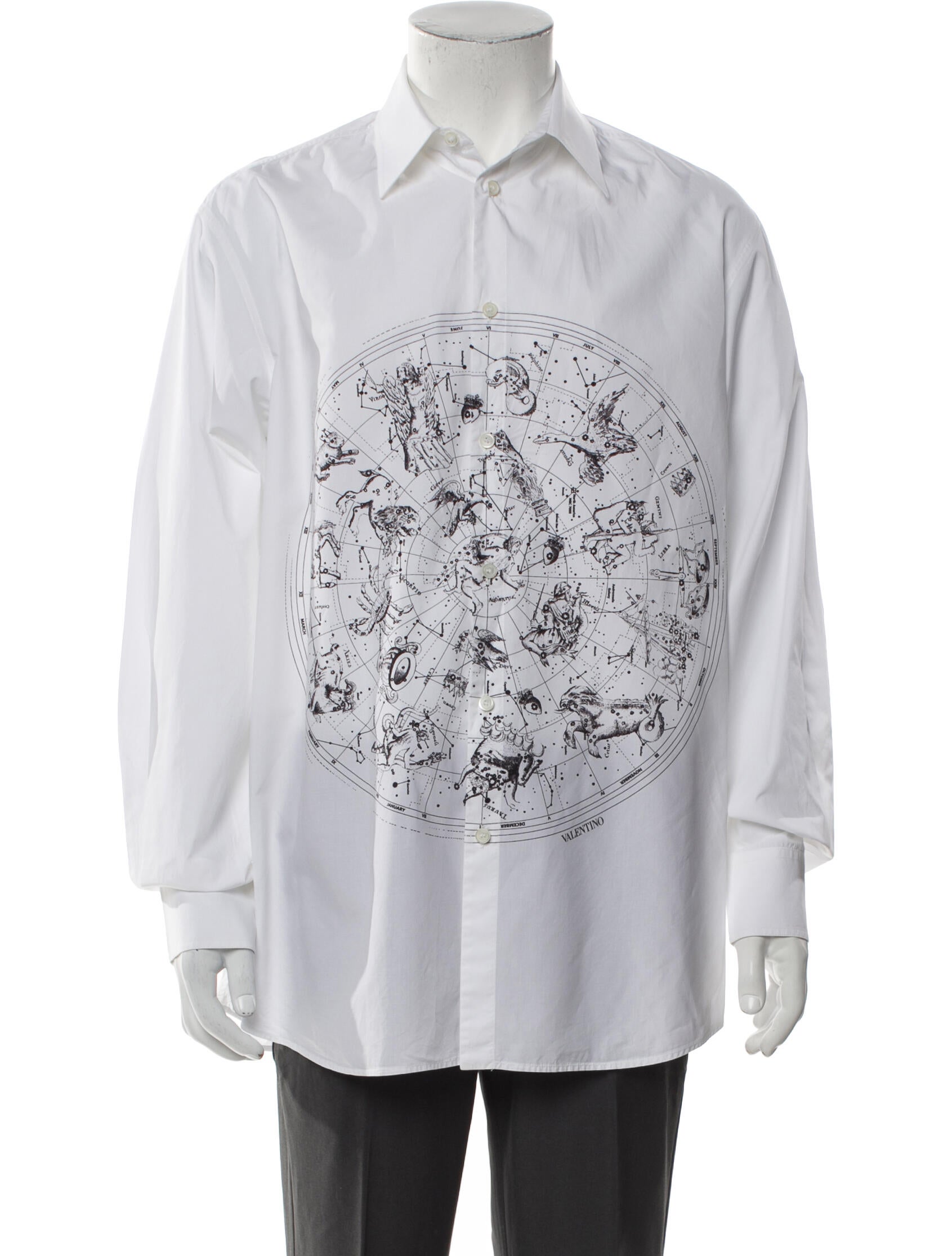 Valentino Graphic Print Long Sleeve Shirt