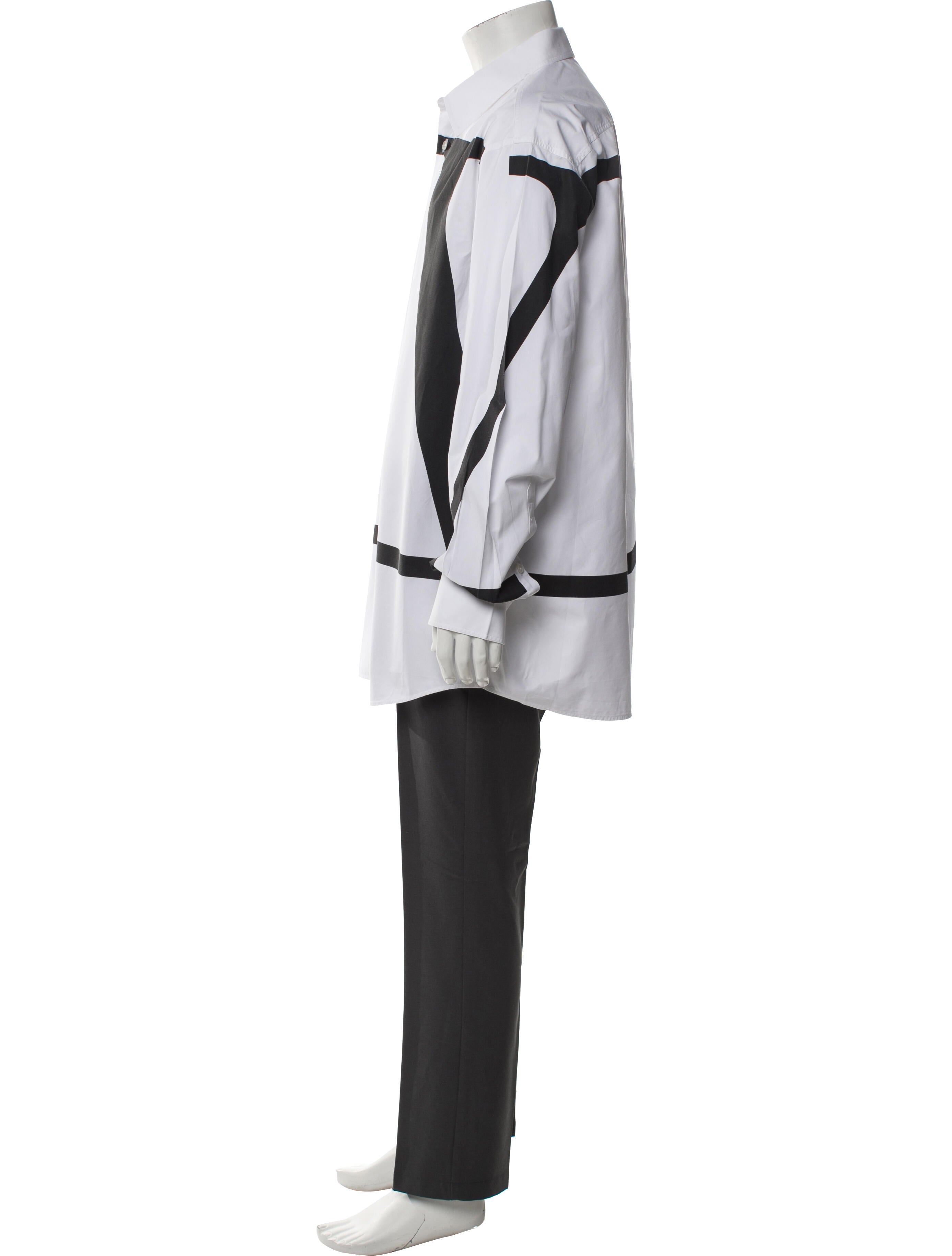 Valentino Colorblock Pattern Long Sleeve Shirt