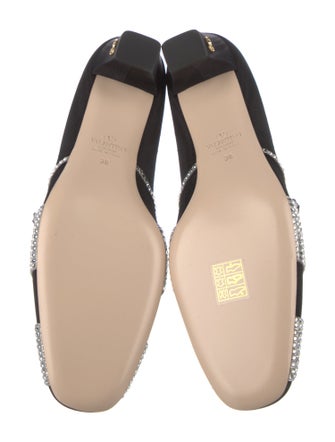 Valentino Satin Crystal Embellishments Pumps