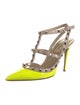 Valentino Rockstud Accents Patent Leather T-Strap Pumps