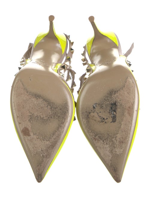 Valentino Rockstud Accents Patent Leather T-Strap Pumps