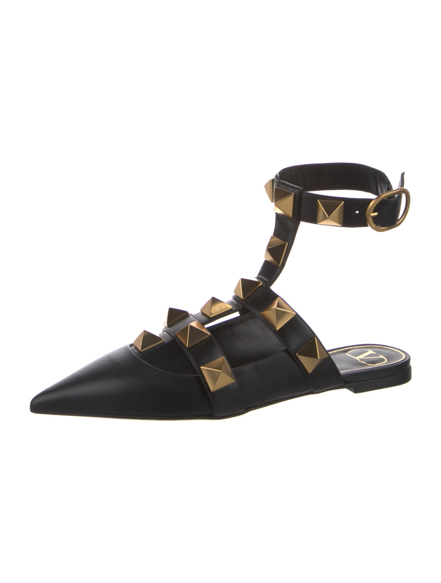 Valentino Rockstud Accents Leather Mules