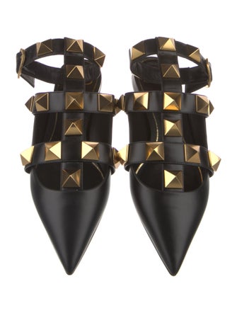 Valentino Rockstud Accents Leather Mules