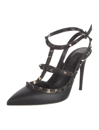 Valentino Rockstud Accents Leather Pumps