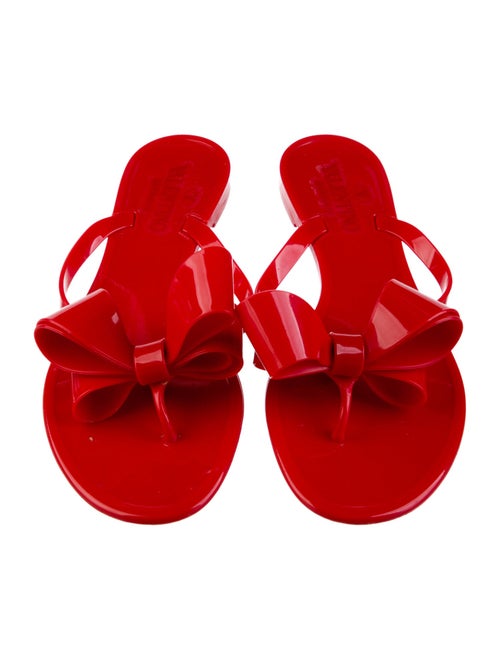 Valentino Rubber Bow Accents Slides