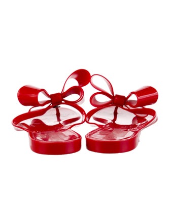 Valentino Rubber Bow Accents Slides