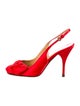 Valentino Satin Bow Accents Slingback Pumps