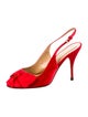 Valentino Satin Bow Accents Slingback Pumps