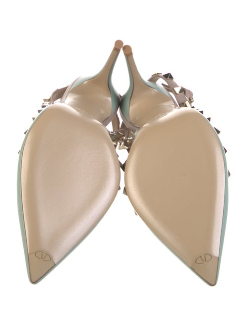 Valentino Rockstud Accents Leather T-Strap Pumps