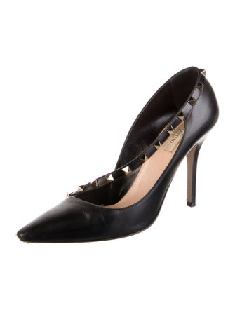 Valentino Rockstud Accents Leather Pumps