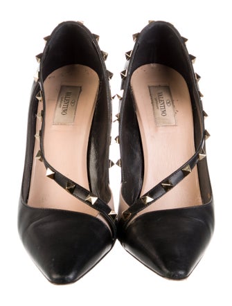 Valentino Rockstud Accents Leather Pumps