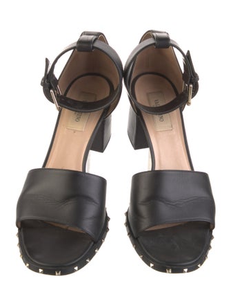 Valentino Rockstud Accents Leather Sandals