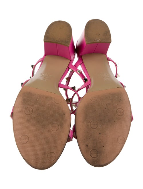 Valentino Rockstud Accents Leather T-Strap Sandals