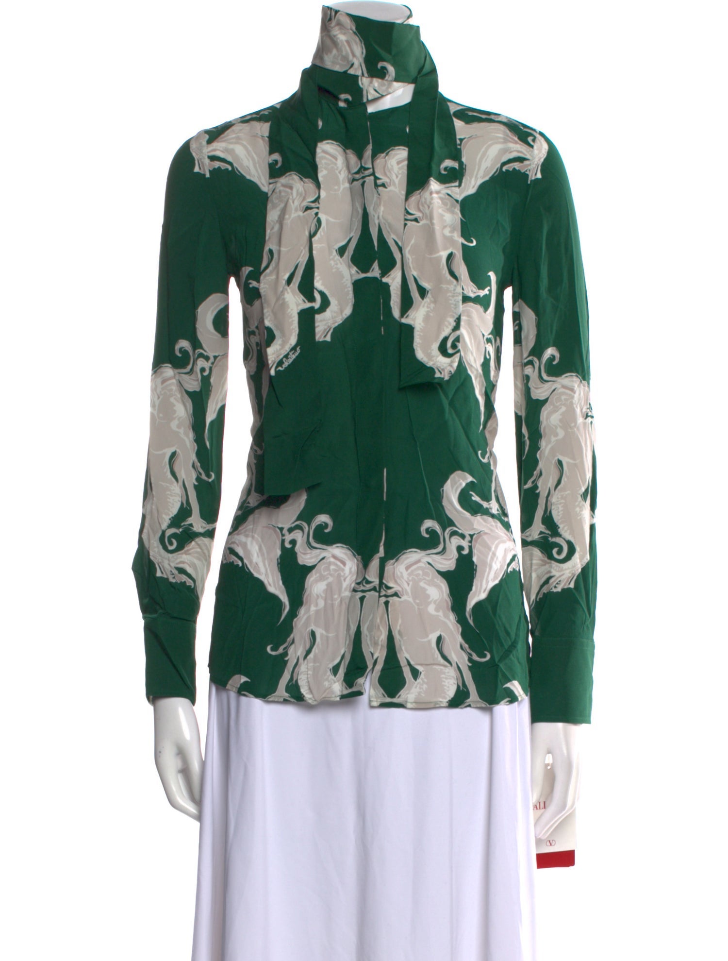 Valentino Silk Floral Print Button-Up Top w/ Tags