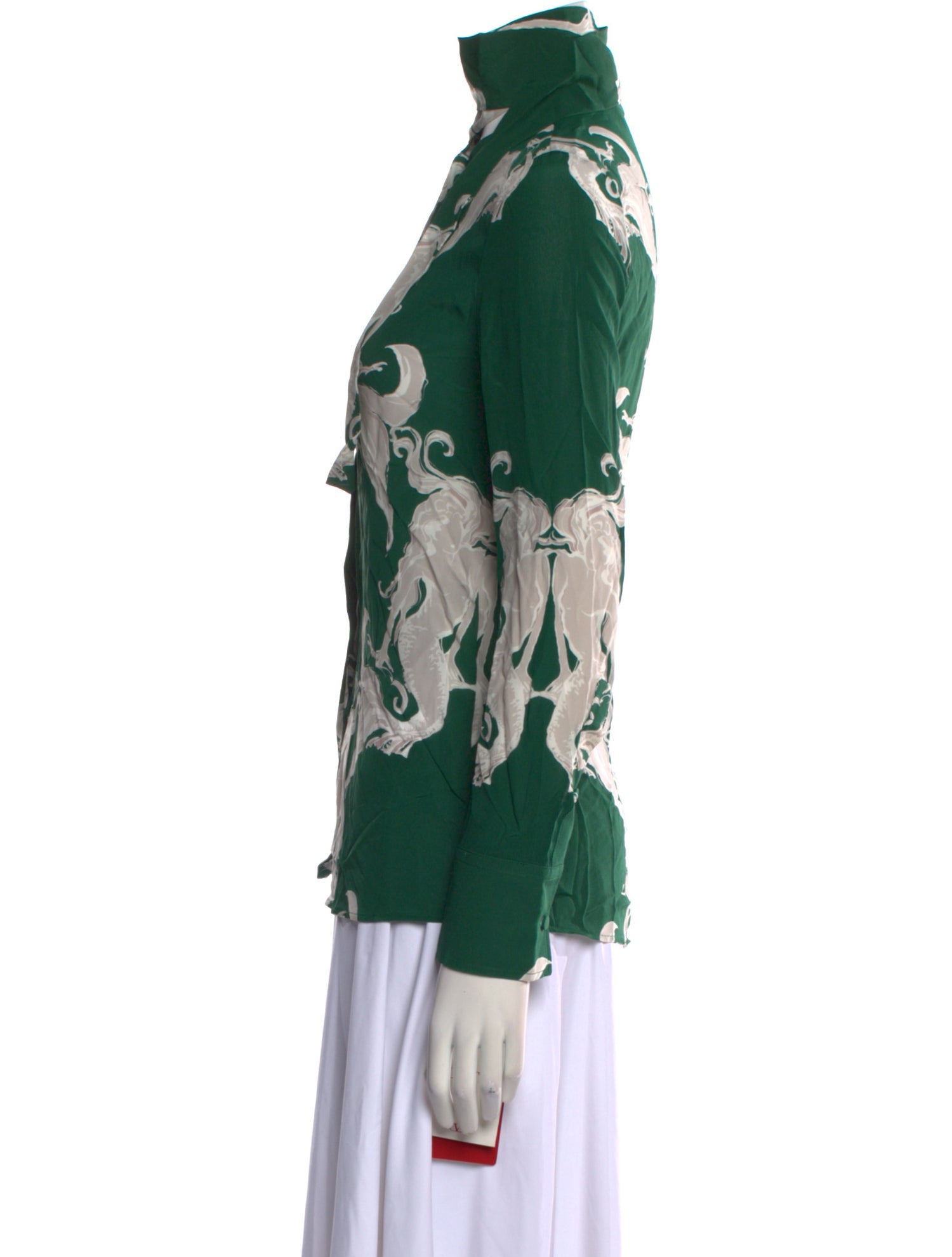 Valentino Silk Floral Print Button-Up Top w/ Tags