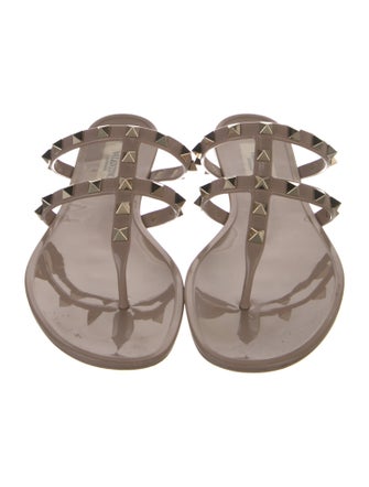 Valentino Rockstud Accents Rubber Slides