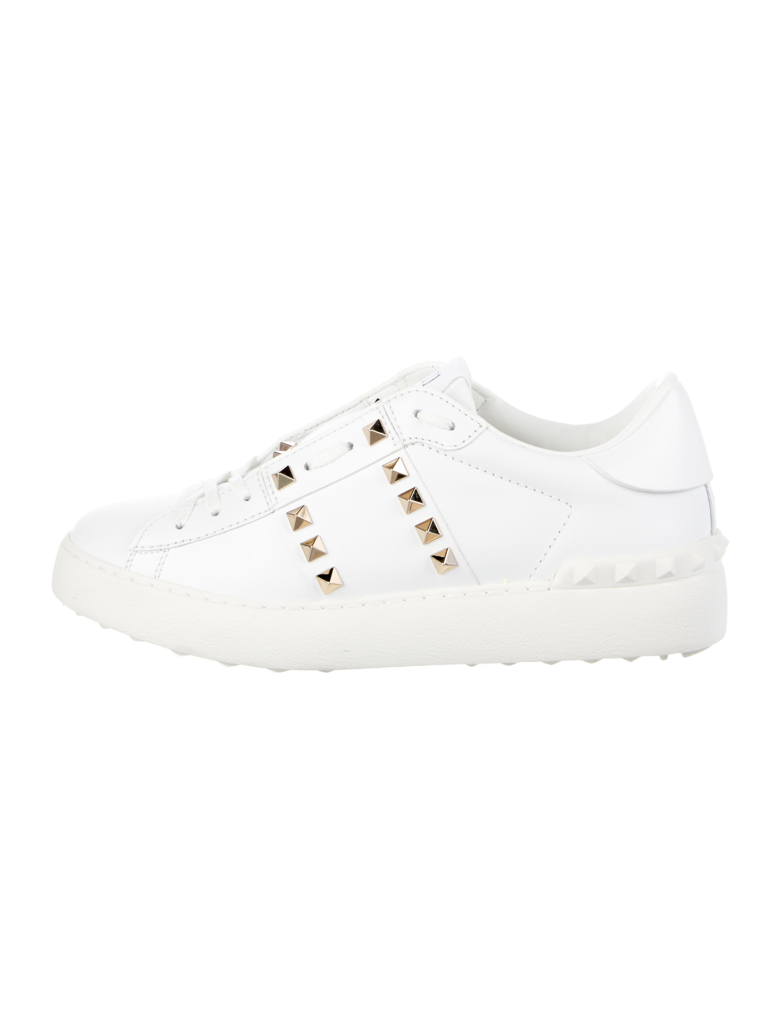 Valentino Rockstud Accents Leather Sneakers