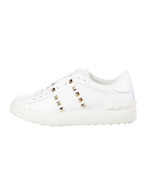Valentino Rockstud Accents Leather Sneakers