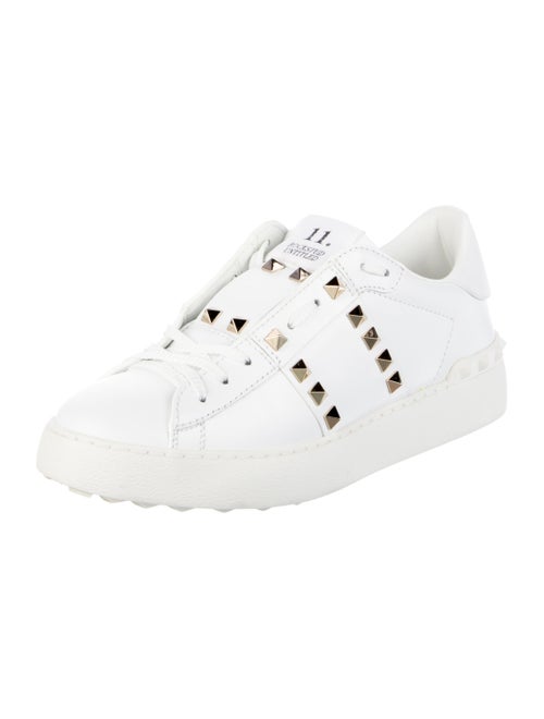Valentino Rockstud Accents Leather Sneakers