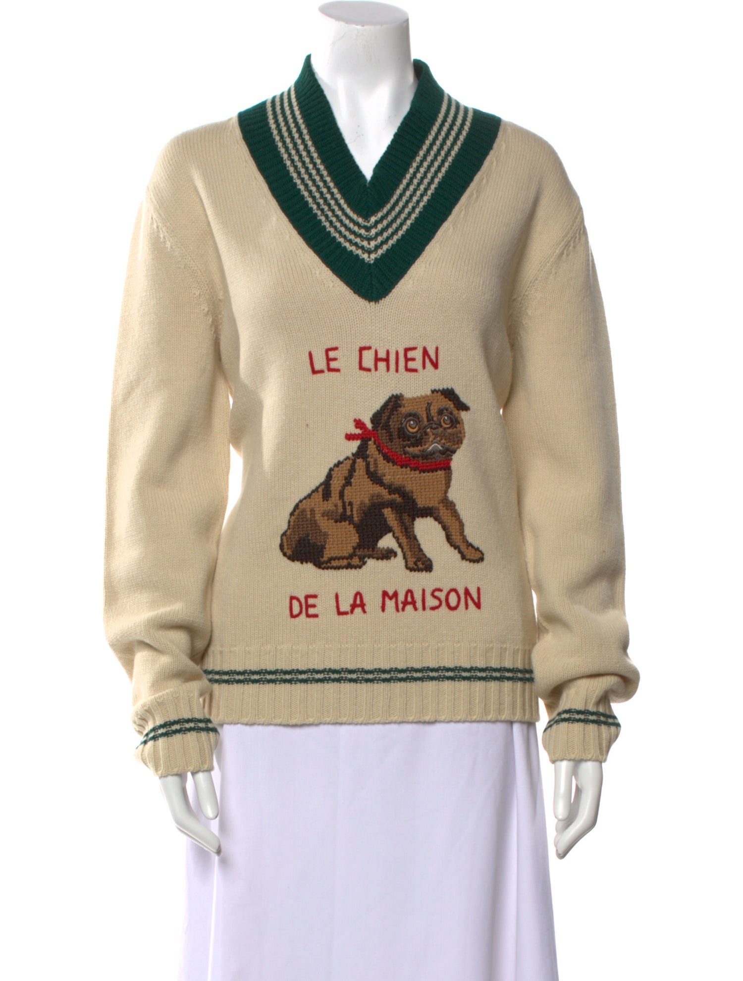 Valentino Virgin Wool Graphic Print Sweater w/ Tags