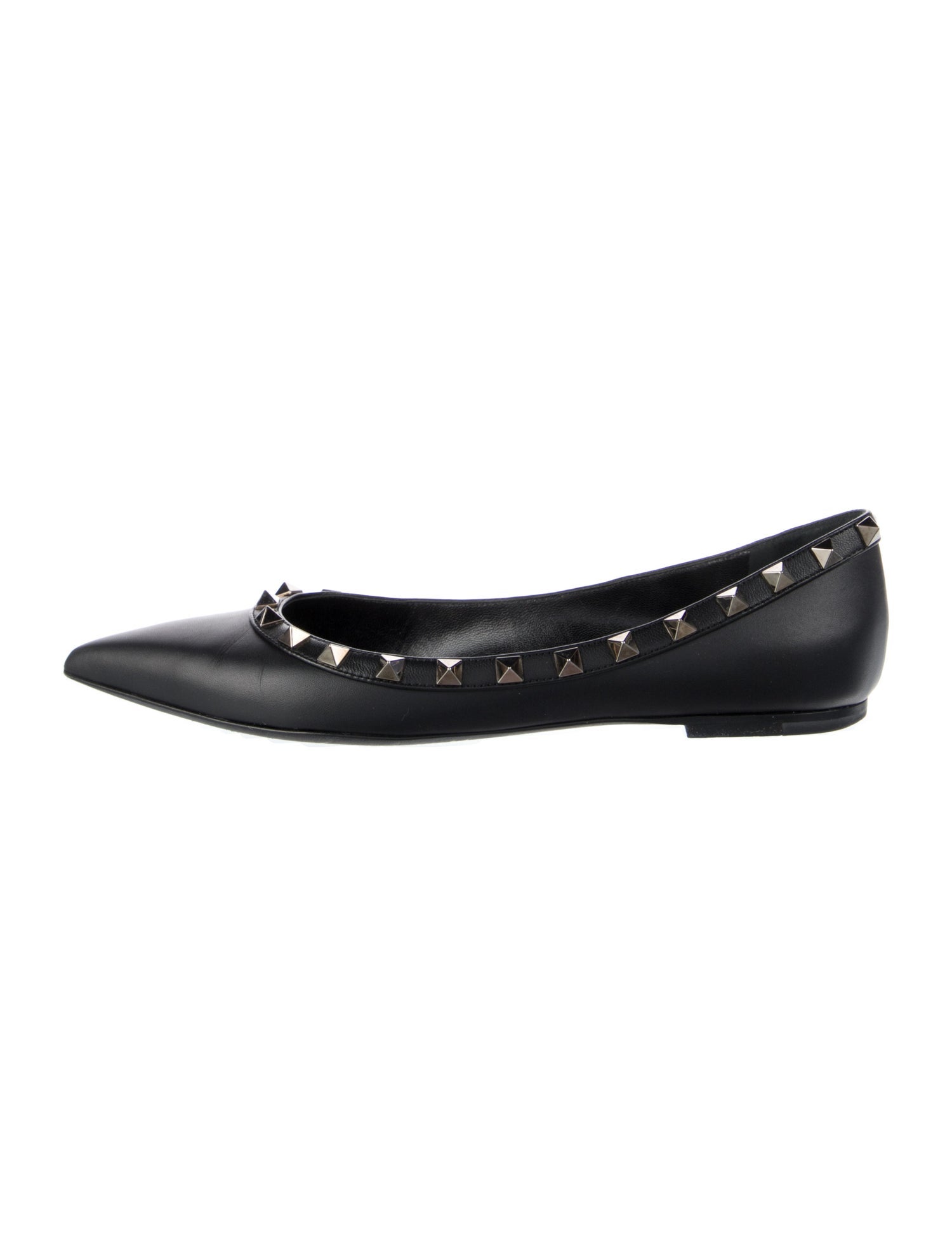 Valentino Rockstud Accents Leather Ballet Flats