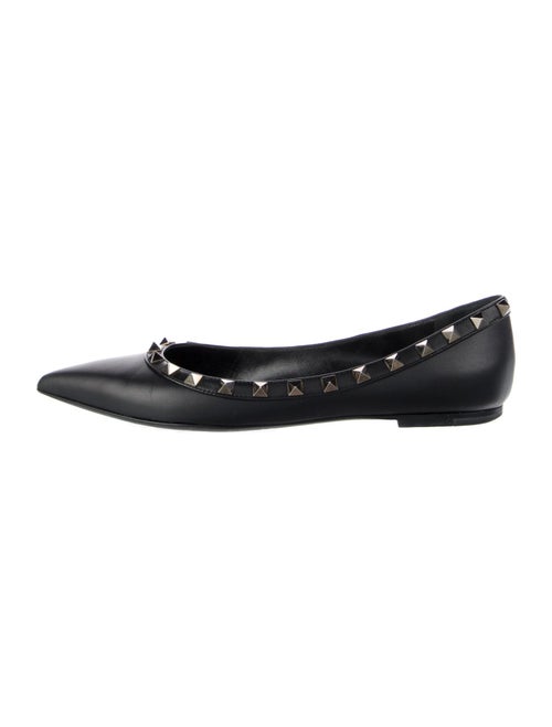 Valentino Rockstud Accents Leather Ballet Flats