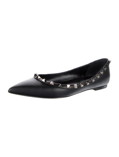 Valentino Rockstud Accents Leather Ballet Flats