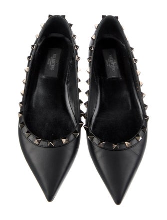 Valentino Rockstud Accents Leather Ballet Flats