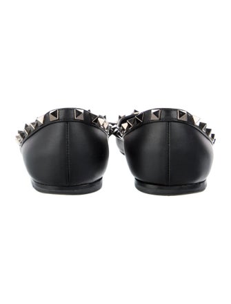 Valentino Rockstud Accents Leather Ballet Flats
