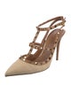 Valentino Rockstud Accents Leather T-Strap Pumps