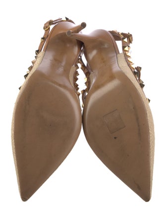 Valentino Rockstud Accents Leather T-Strap Pumps