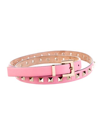 Valentino Rockstud Accents Skinny Belt