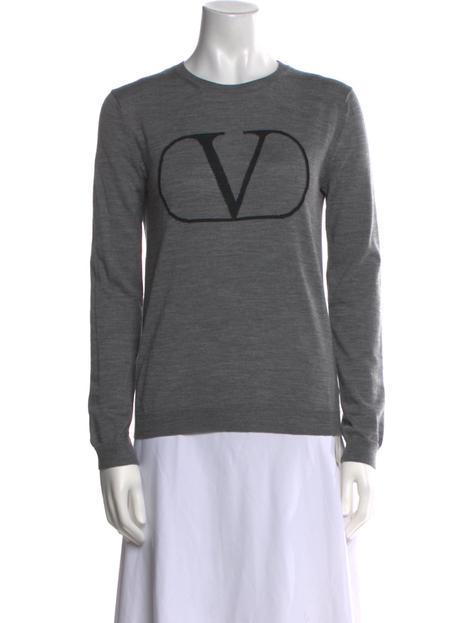 Valentino Virgin Wool Graphic Print Sweater